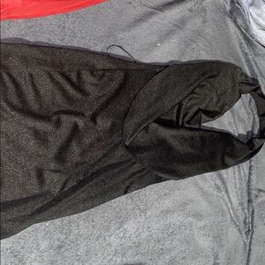 Black evening dress. Come above your knees.